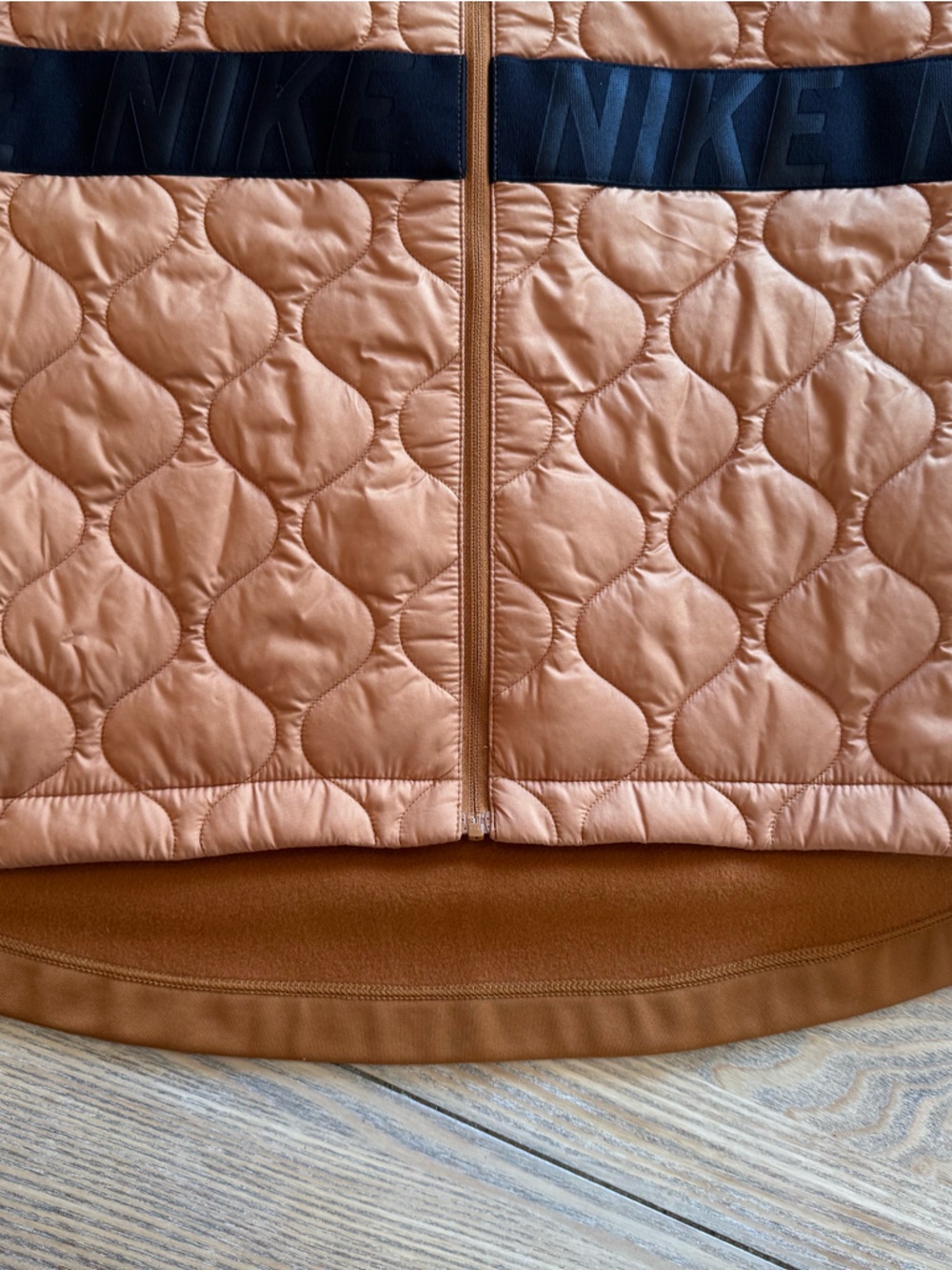 Nike Women’s Quilted Copper-Orange Vest with Black Band - Picture 5 of 9